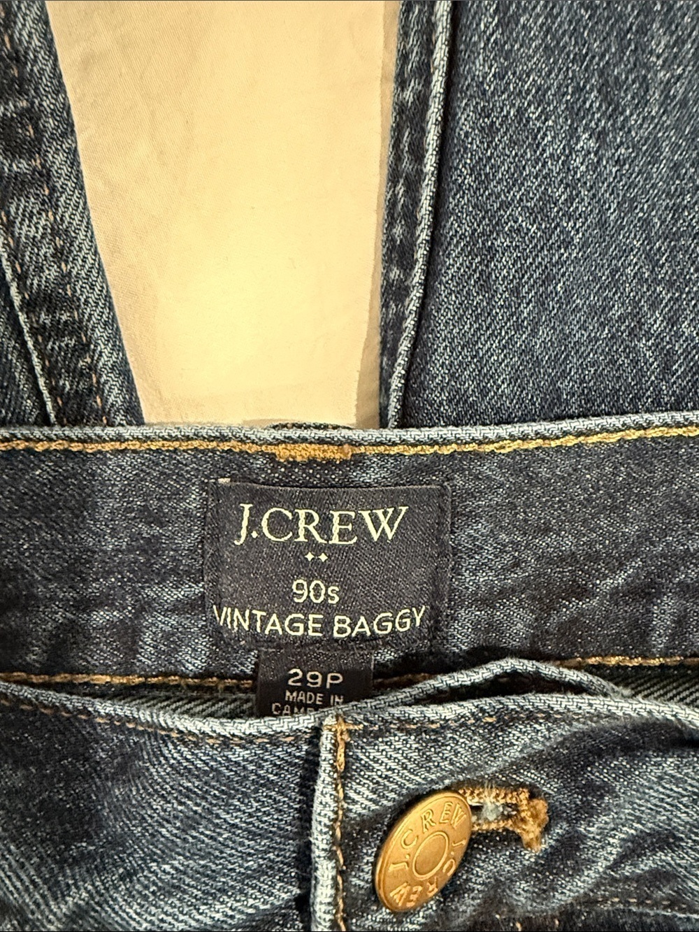 J. Crew Mid-Blue 90’s Baggy Jeans Petite 29P - Picture 3 of 7